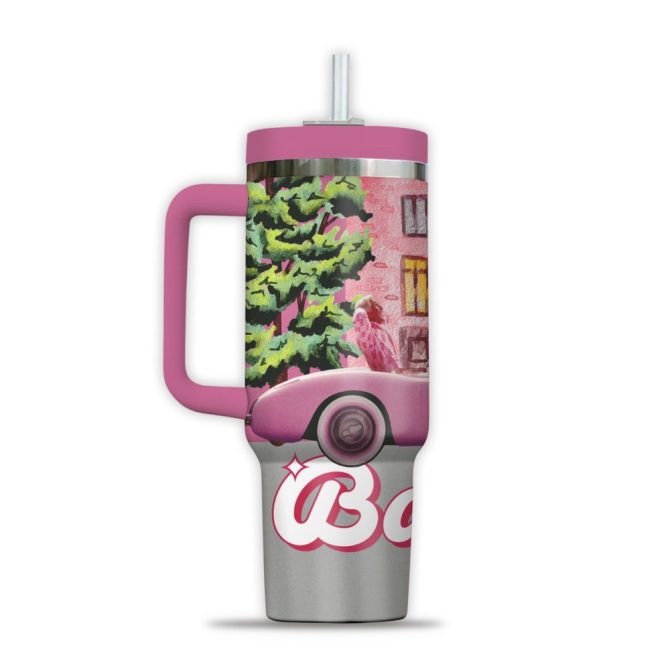 Barbie Cartoon Custom Stanley Quencher 40Oz Stainless Steel Tumbler - Image 2