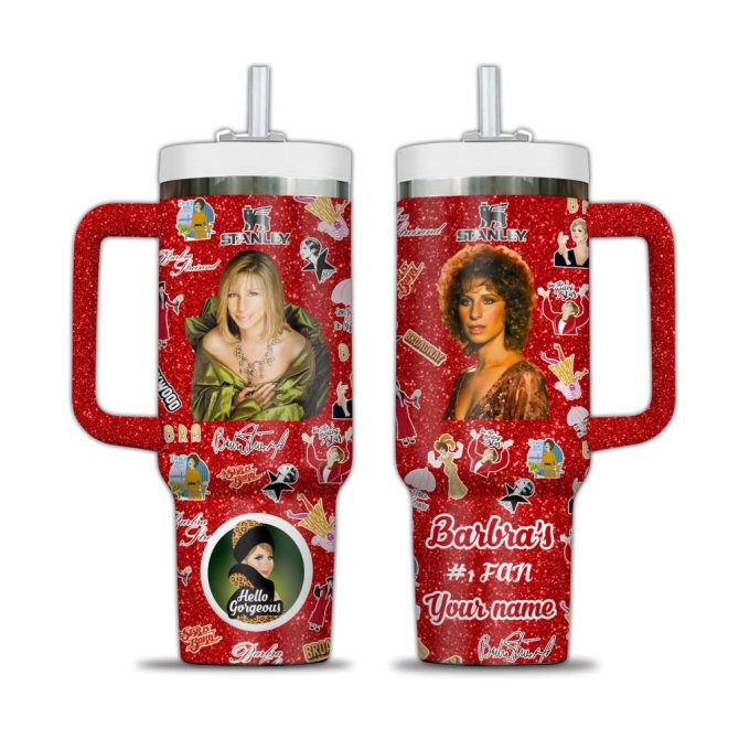 Barbra Streisand Music Custom Stanley Quencher 40Oz Stainless Steel Tumbler With Handle - Image 2
