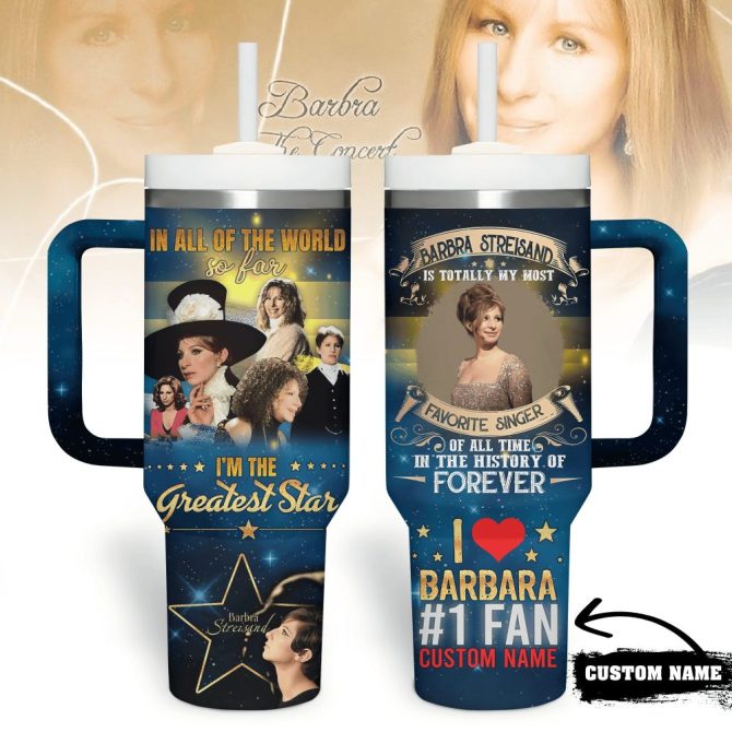 Barbra Streisand Music Custom Stanley Quencher 40Oz Stainless Steel Tumbler With Handle