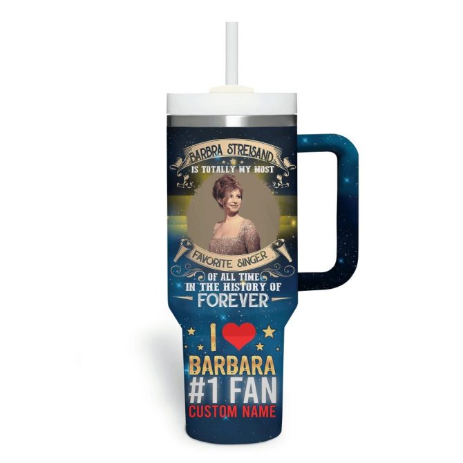 Barbra Streisand Music Custom Stanley Quencher 40Oz Stainless Steel Tumbler With Handle - Image 4