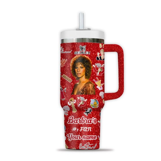 Barbra Streisand Music Custom Stanley Quencher 40Oz Stainless Steel Tumbler With Handle - Image 3