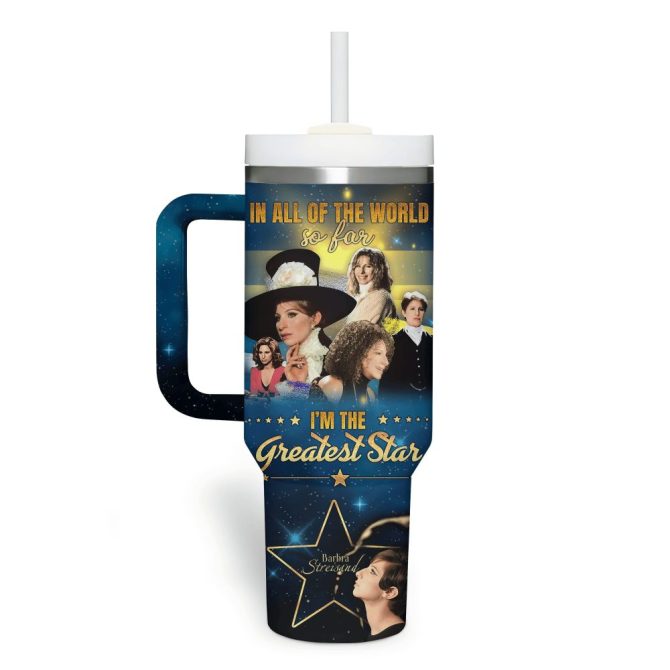 Barbra Streisand Music Custom Stanley Quencher 40Oz Stainless Steel Tumbler With Handle - Image 3