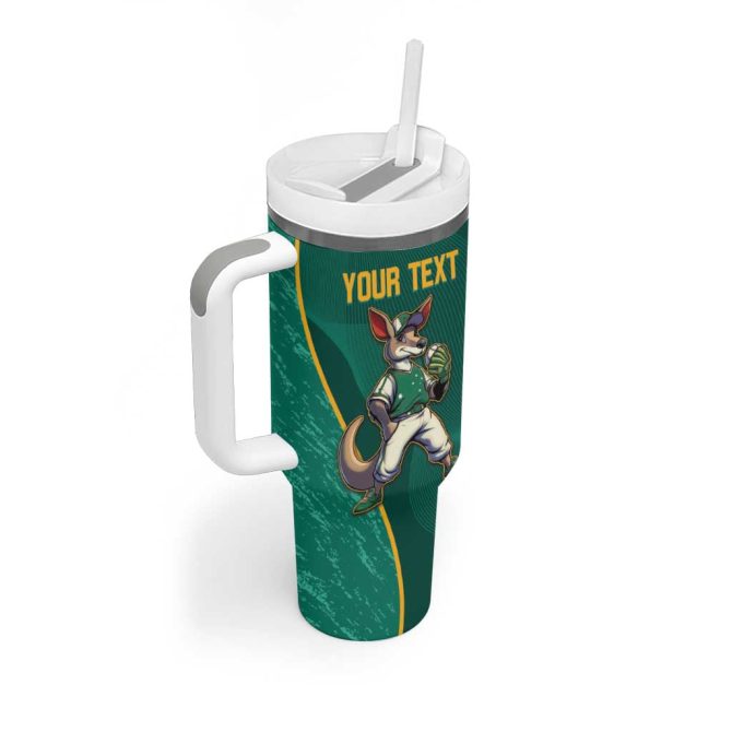 Baseball Australia Go Champions #8211; Aussie Kangaroo Mascot Custom Stanley Quencher 40Oz Stainless Steel Tumbler With Handle - Image 3