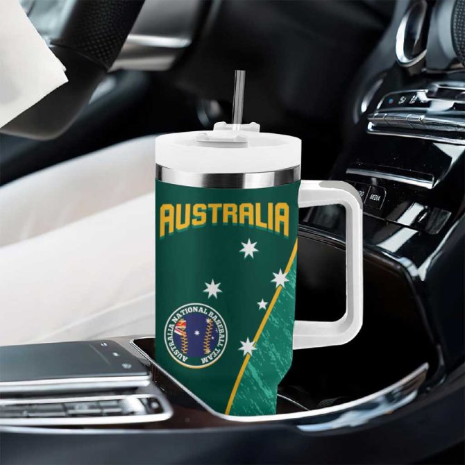 Baseball Australia Go Champions #8211; Aussie Kangaroo Mascot Custom Stanley Quencher 40Oz Stainless Steel Tumbler With Handle - Image 8