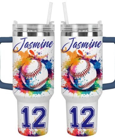 Baseball Custom Stanley Quencher 40Oz Stainless Steel Tumbler With Handle