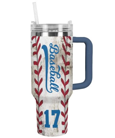 Baseball Custom Stanley Quencher 40Oz Stainless Steel Tumbler With Handle
