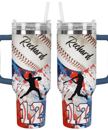 Baseball Custom Stanley Quencher 40Oz Stainless Steel Tumbler With Handle