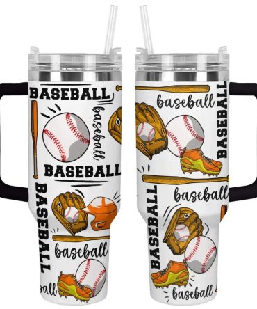 Baseball Custom Stanley Quencher 40Oz Stainless Steel Tumbler With Handle