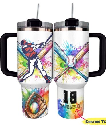 Baseball Custom Stanley Quencher 40Oz Stainless Steel Tumbler With Handle