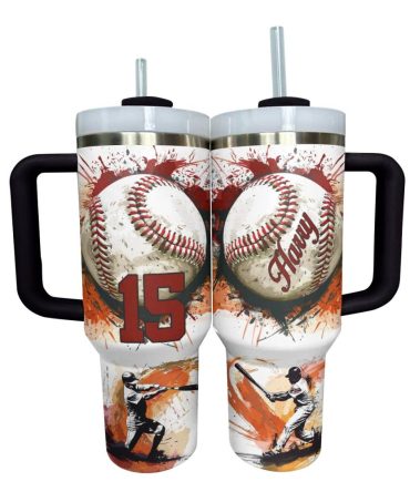 Baseball Custom Stanley Quencher 40Oz Stainless Steel Tumbler With Handle