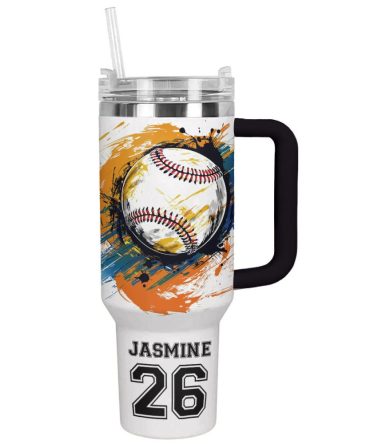 Baseball Custom Stanley Quencher 40Oz Stainless Steel Tumbler With Handle