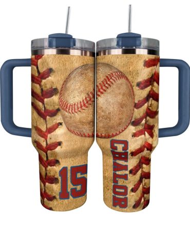 Baseball Custom Stanley Quencher 40Oz Stainless Steel Tumbler With Handle