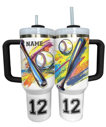 Baseball Custom Stanley Quencher 40Oz Stainless Steel Tumbler With Handle