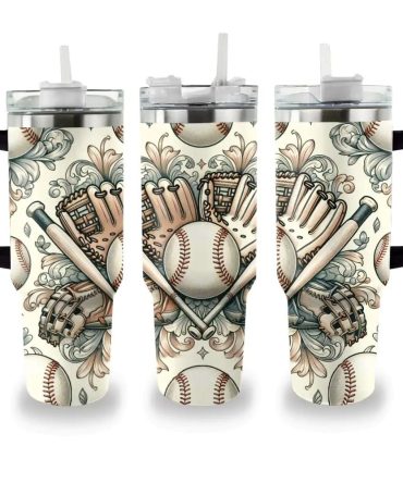 Baseball Custom Stanley Quencher 40Oz Stainless Steel Tumbler With Handle