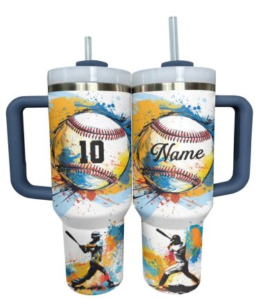 Baseball Custom Stanley Quencher 40Oz Stainless Steel Tumbler With Handle