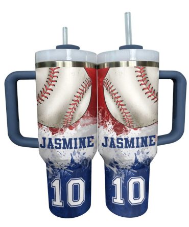 Baseball Custom Stanley Quencher 40Oz Stainless Steel Tumbler With Handle