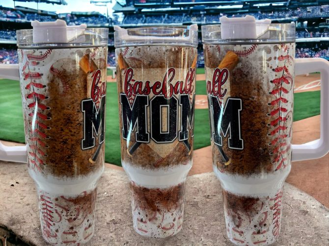 Baseball Mom Custom Stanley Quencher 40Oz Stainless Steel Tumbler