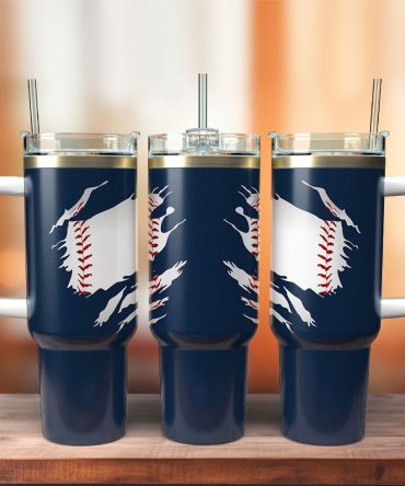 Baseball Sports Custom Stanley Quencher 40Oz Stainless Steel Tumbler With Handle