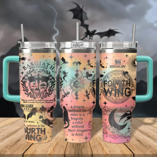 Basgiath War College Fourth Wing Custom Stanley Quencher 40Oz Stainless Steel Tumbler With Handle