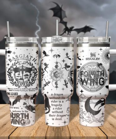 Basgiath War College Fourth Wing Custom Stanley Quencher 40Oz Stainless Steel Tumbler With Handle
