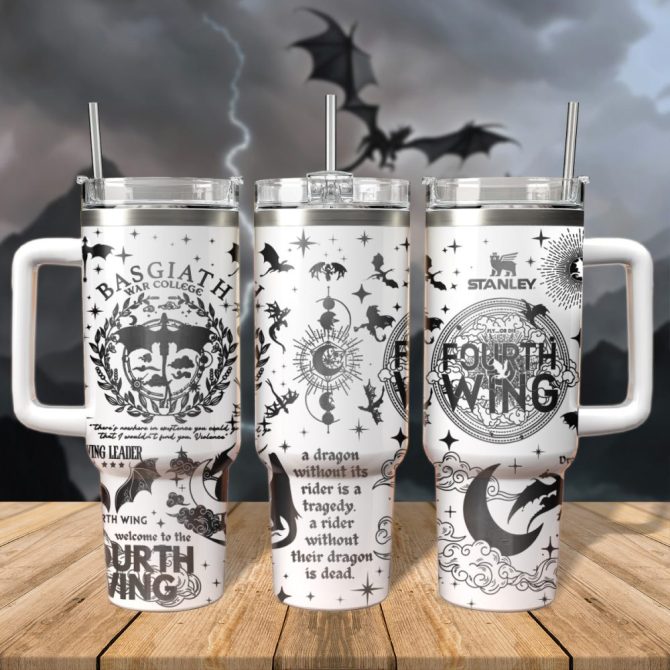Basgiath War College Fourth Wing Custom Stanley Quencher 40Oz Stainless Steel Tumbler With Handle