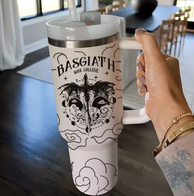 Basgiath War College Fourth Wing Custom Stanley Quencher 40Oz Stainless Steel Tumbler With Handle