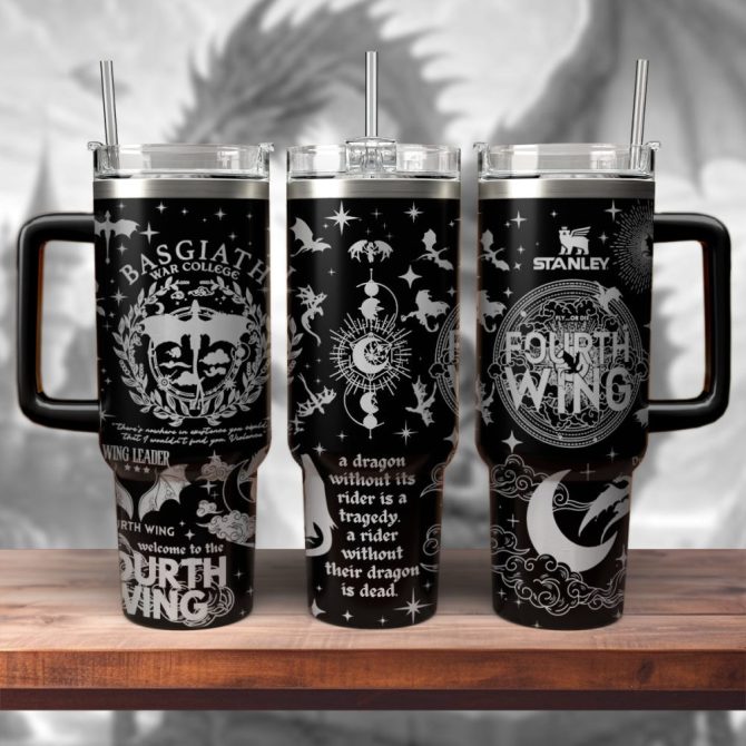 Basgiath War College Fourth Wing Custom Stanley Quencher 40Oz Stainless Steel Tumbler With Handle