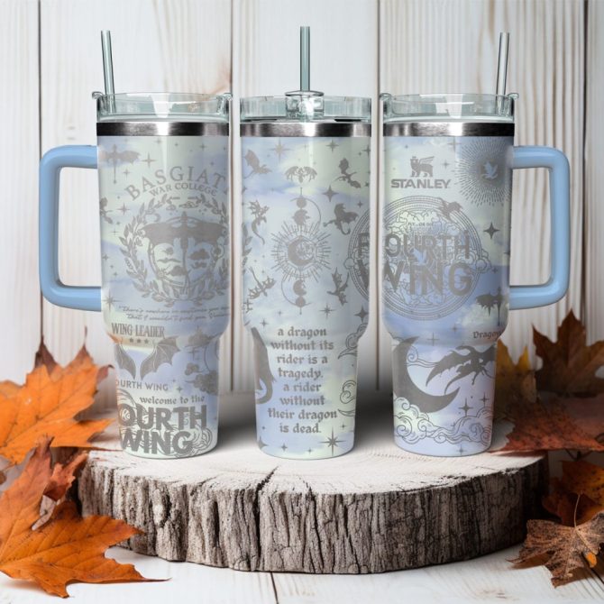 Basgiath War College Fourth Wing Custom Stanley Quencher 40Oz Stainless Steel Tumbler With Handle