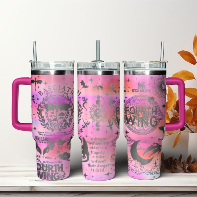 Basgiath War College Fourth Wing Custom Stanley Quencher 40Oz Stainless Steel Tumbler With Handle
