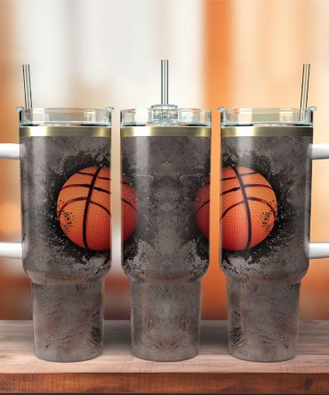 Basketball Sports Custom Stanley Quencher 40Oz Stainless Steel Tumbler With Handle