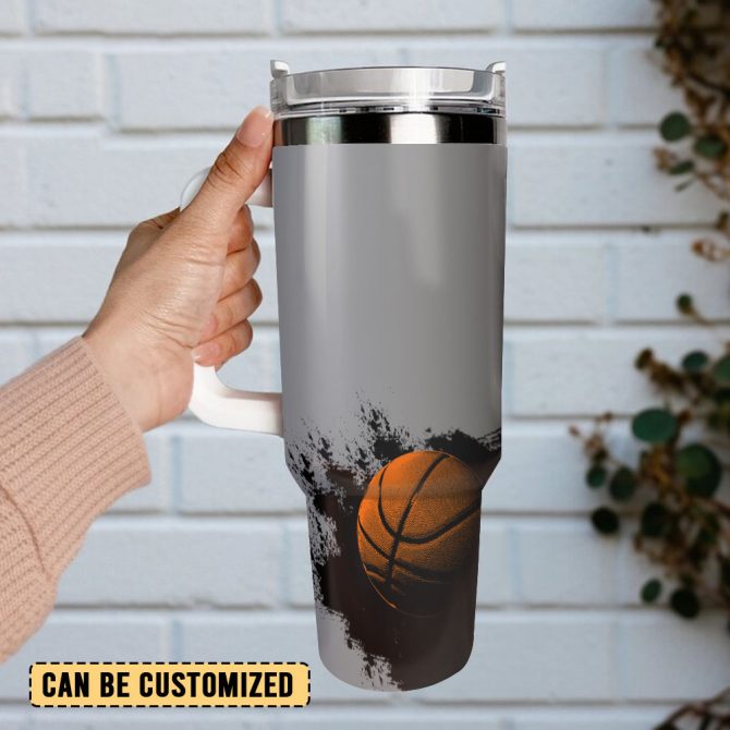 Basketball Sports Custom Stanley Quencher 40Oz Stainless Steel Tumbler With Handle - Image 3