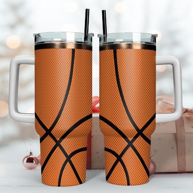 Basketball Sports Custom Stanley Quencher 40Oz Stainless Steel Tumbler With Handle - Image 4
