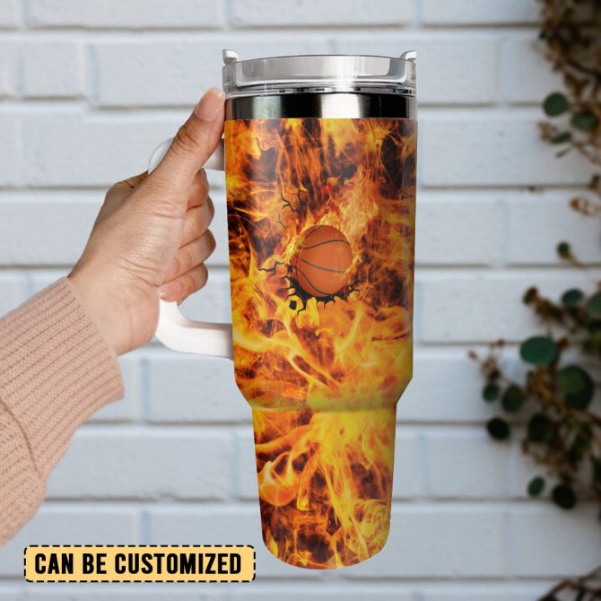 Basketball Sports Custom Stanley Quencher 40Oz Stainless Steel Tumbler With Handle - Image 3
