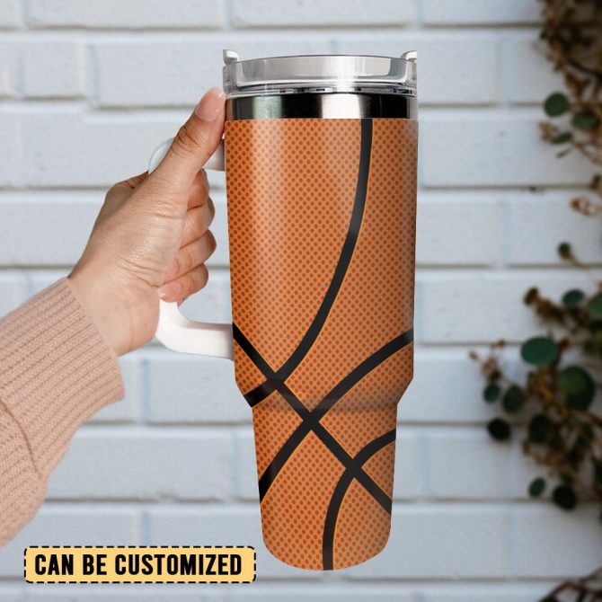 Basketball Sports Custom Stanley Quencher 40Oz Stainless Steel Tumbler With Handle - Image 3