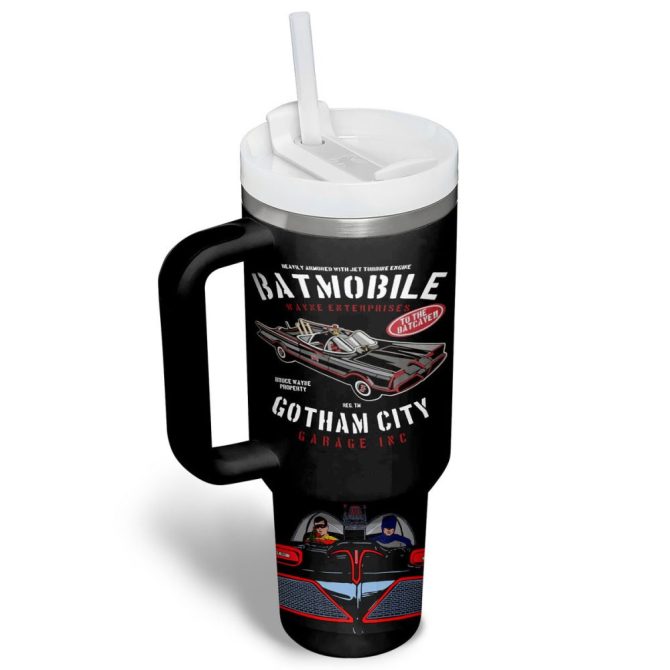 Batman Movies Custom Stanley Quencher 40Oz Stainless Steel Tumbler - Image 3