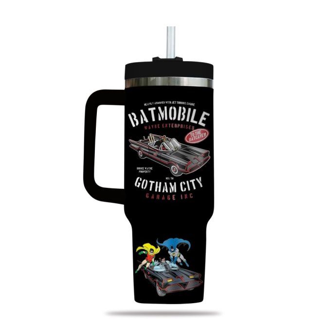 Batman Movies Custom Stanley Quencher 40Oz Stainless Steel Tumbler - Image 2