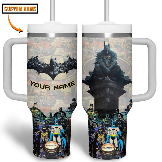 Batman Movies Custom Stanley Quencher 40Oz Stainless Steel Tumbler - Image 3