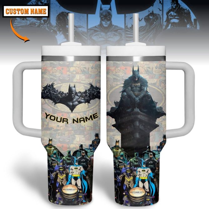 Batman Movies Custom Stanley Quencher 40Oz Stainless Steel Tumbler