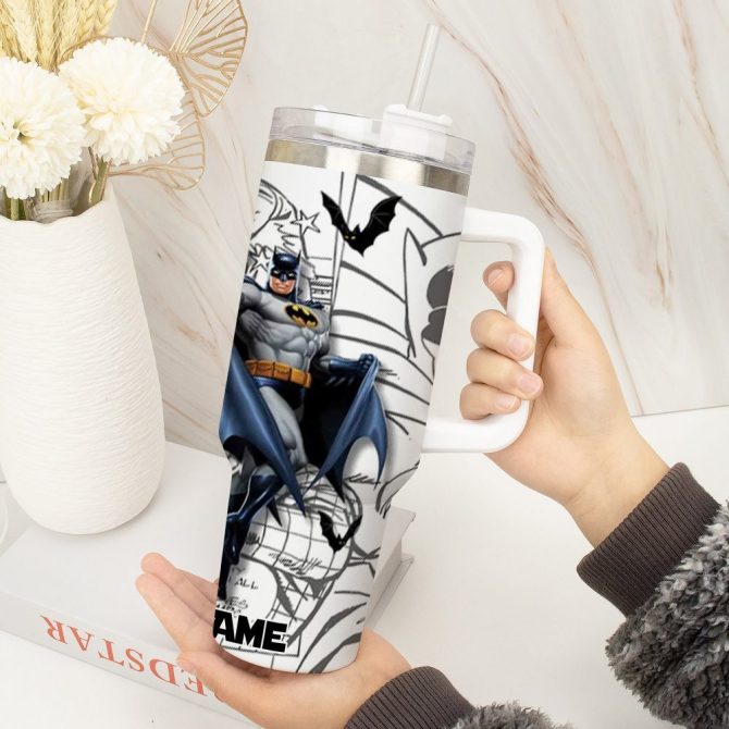 Batman Movies Custom Stanley Quencher 40Oz Stainless Steel Tumbler With Handle - Image 5