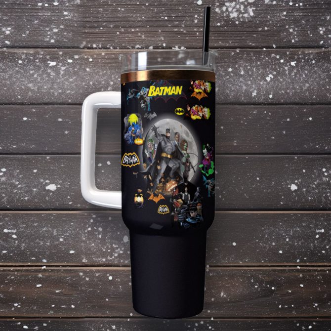 Batman Movies Custom Stanley Quencher 40Oz Stainless Steel Tumbler With Handle - Image 2