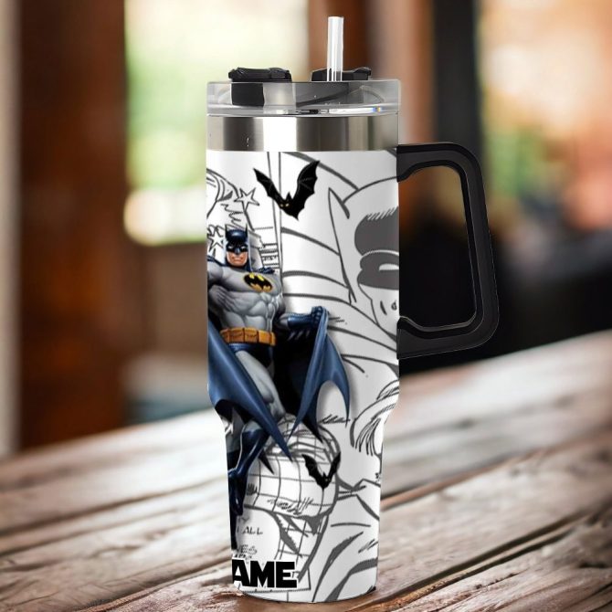 Batman Movies Custom Stanley Quencher 40Oz Stainless Steel Tumbler With Handle - Image 2