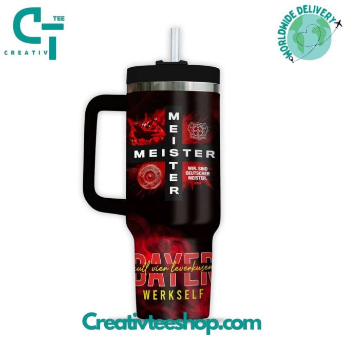 Bayer 04 Leverkusen Bundesliga Custom Stanley Quencher 40Oz Stainless Steel Tumbler With Handle - Image 2