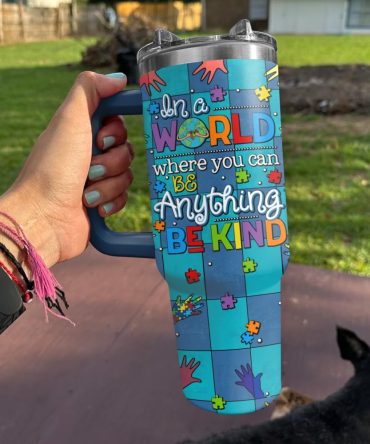 Be Kind Custom Stanley Quencher 40Oz Stainless Steel Tumbler With Handle