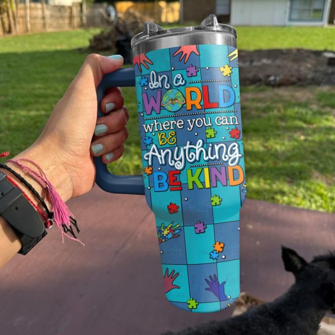 Be Kind Custom Stanley Quencher 40Oz Stainless Steel Tumbler With Handle
