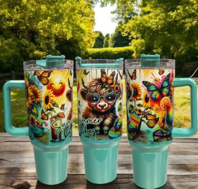 Beach Cow Custom Stanley Quencher 40Oz Stainless Steel Tumbler