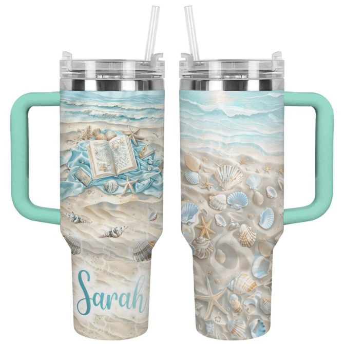 Beach Custom Stanley Quencher 40Oz Stainless Steel Tumbler With Handle - Image 2
