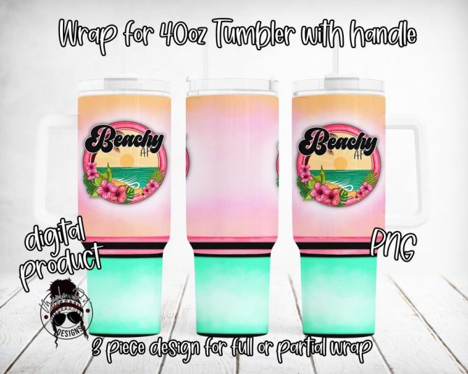 Beach Goth Vibes Custom Stanley Quencher 40Oz Stainless Steel Tumbler - Image 2