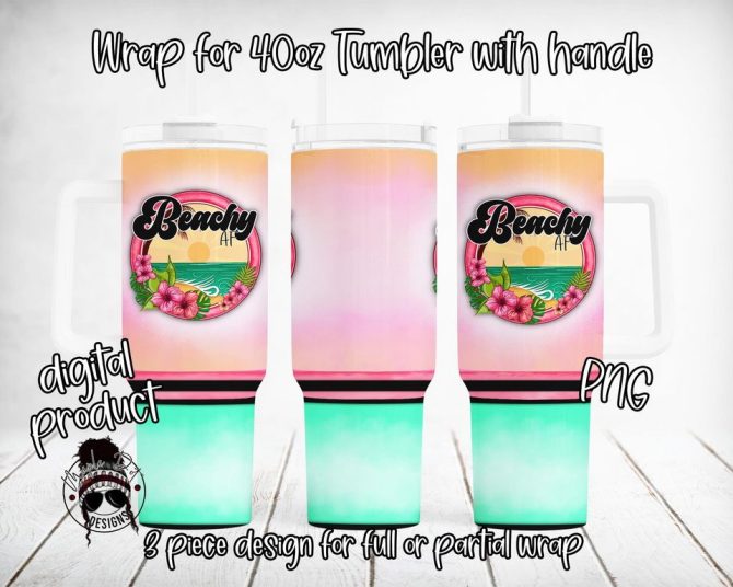 Beach Goth Vibes Custom Stanley Quencher 40Oz Stainless Steel Tumbler