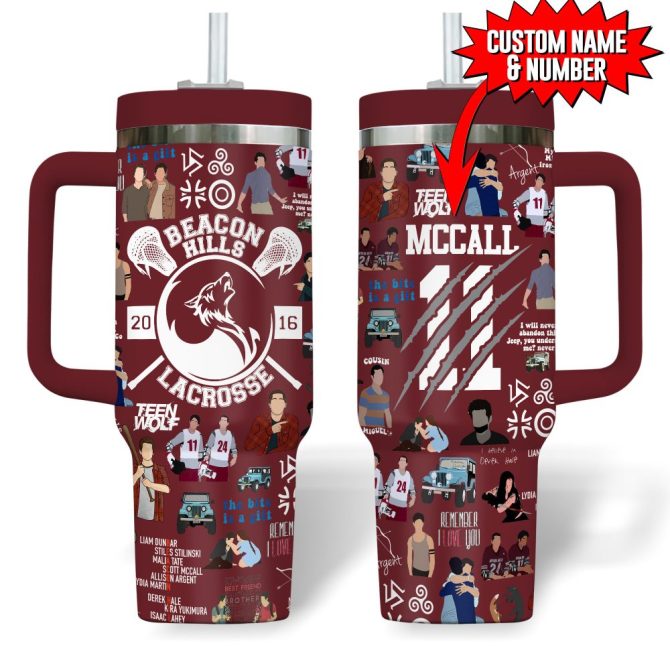 Beacon Hills Lacrosse Movies Custom Stanley Quencher 40Oz Stainless Steel Tumbler - Image 2