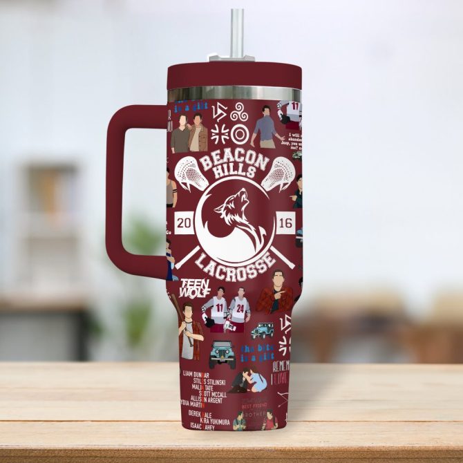 Beacon Hills Lacrosse Movies Custom Stanley Quencher 40Oz Stainless Steel Tumbler - Image 3